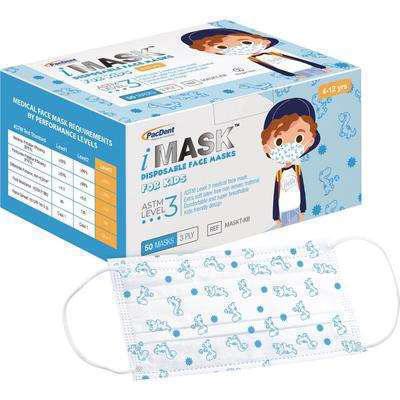 Pacdent iMask Kids ASTM Level 3 Earloop Mask 50/pk -108-MASKT-KB - DENTAMED USA