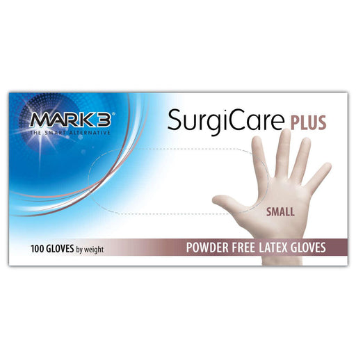 MARK3 SurgiCare Plus Latex Exam Gloves 100/bx -100-1911 - DENTAMED USA