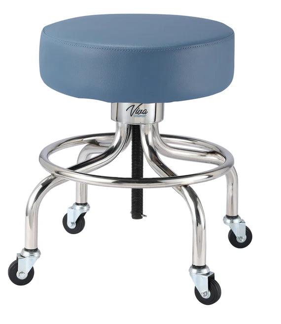 Viva Comford Height Adjustable Exam Stool with Circular Foot Ring 910-02-BLK - DENTAMED USA