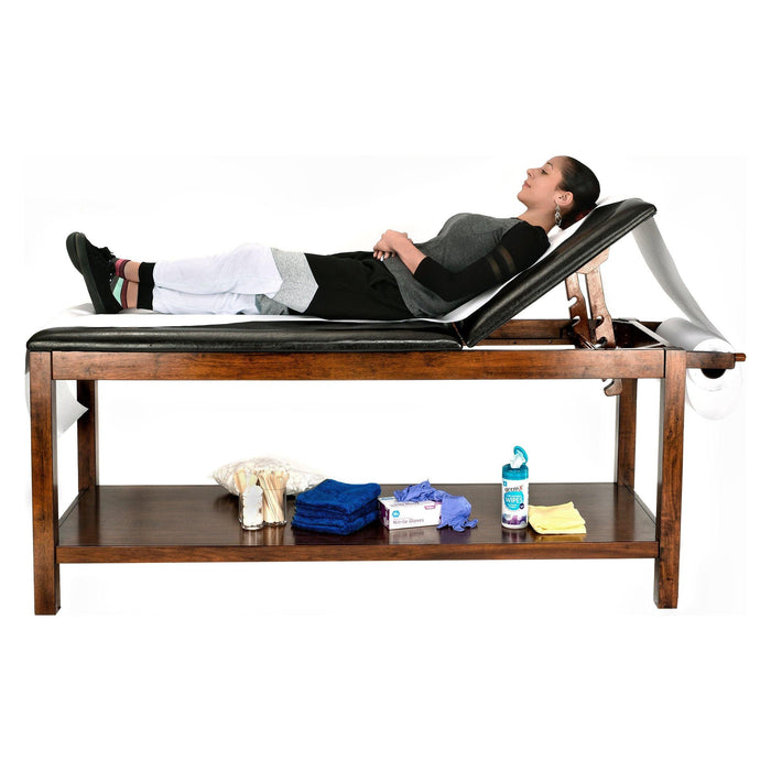 Viva Comfort Noble-Line Mahogany Wooden Exam Table With Full Shelf 996-03-MA - DENTAMED USA