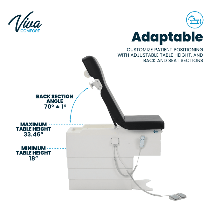 Viva Comfort Pointe Power Exam Table 996-10-Black/Blue - DENTAMED USA