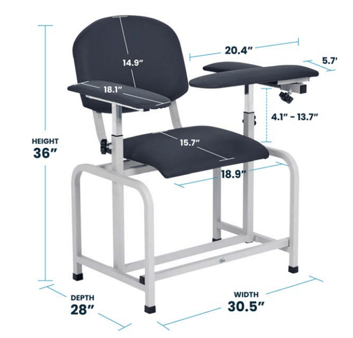 Viva Comford Padded Blood Drawing Chair 997-01-Blk - DENTAMED USA